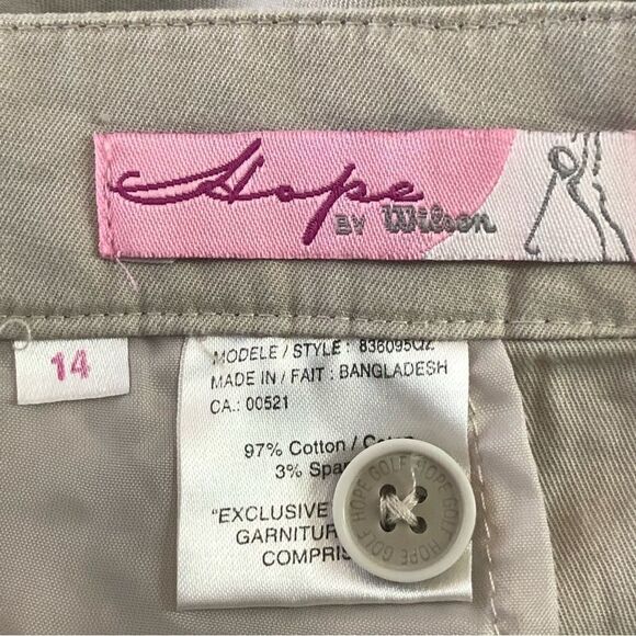 𝅺wilson Size 14 Tan Button Front Pocket, Capri Pants - Picture 4 of 4